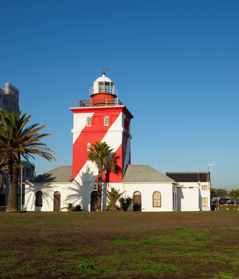 greenpoint lighthouse, architecture, sky, building, tower, sea HD wallpaper