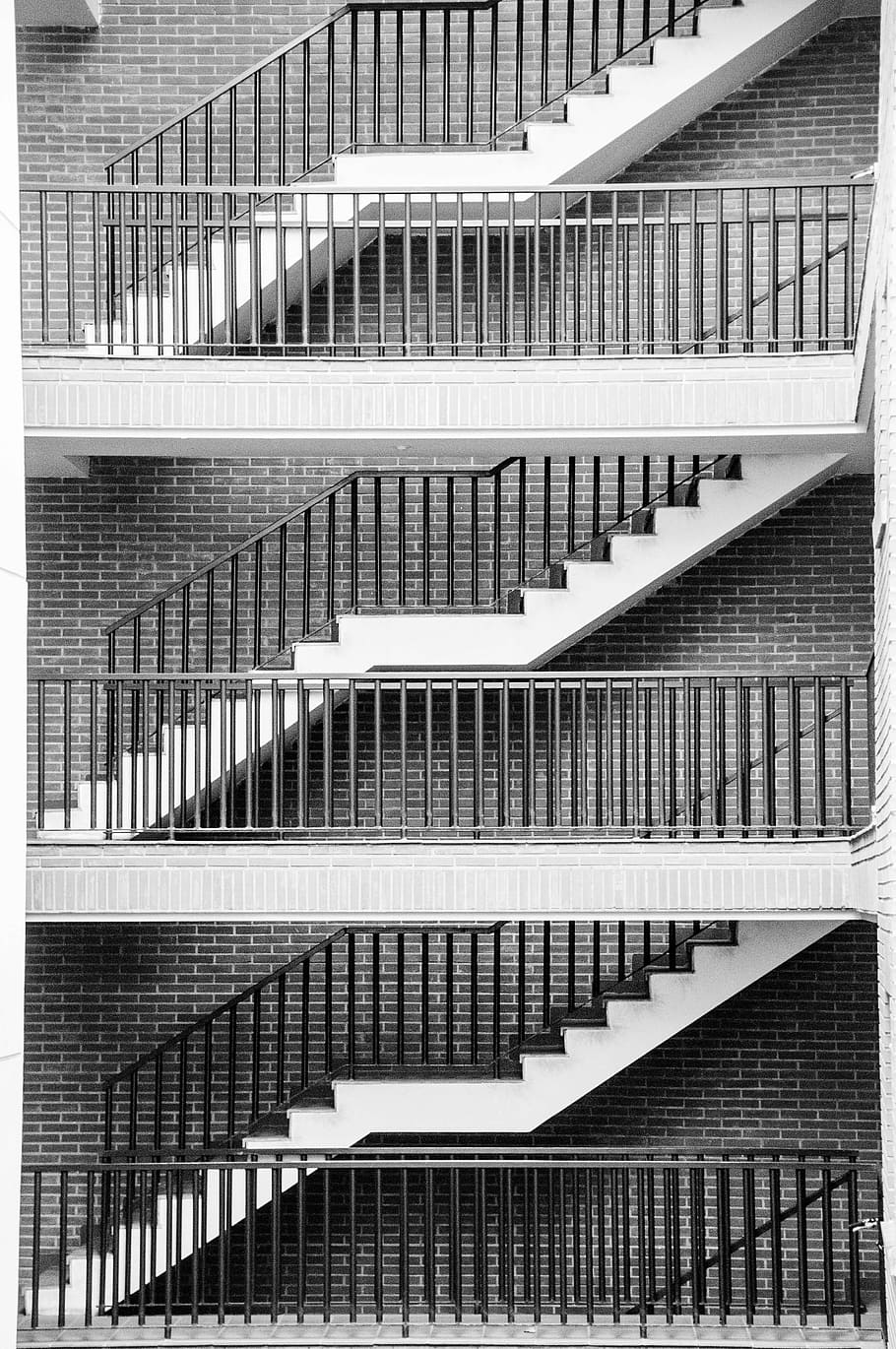 empty white concrete stairs, abstract, contrast, structure HD wallpaper