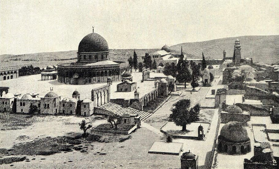 Solomon temple as of before 1910 in Jerusalem, Israel, photos