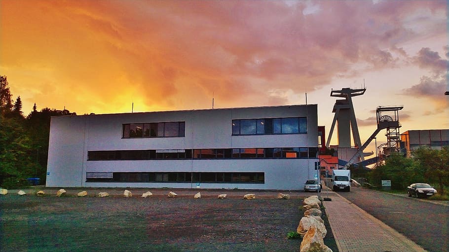 factory, industry, home, building, sunrise, germany, sky, cloud - sky HD wallpaper