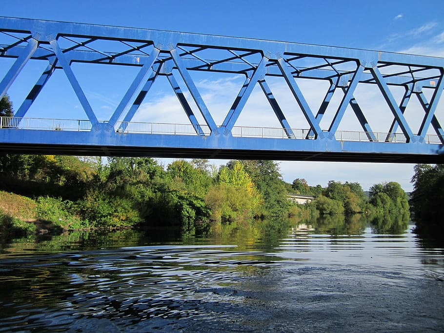 bridge, saar, saarbruecken, river, railway, crossing, water HD wallpaper