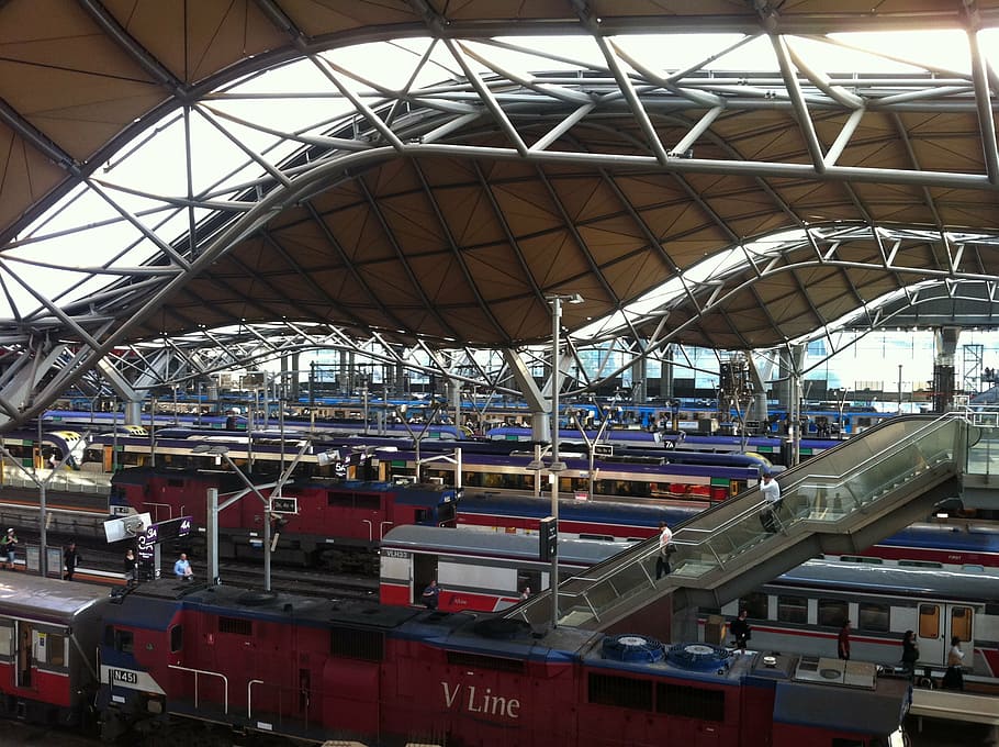 train, station, railway, melbourne, passenger transport, railway station HD wallpaper