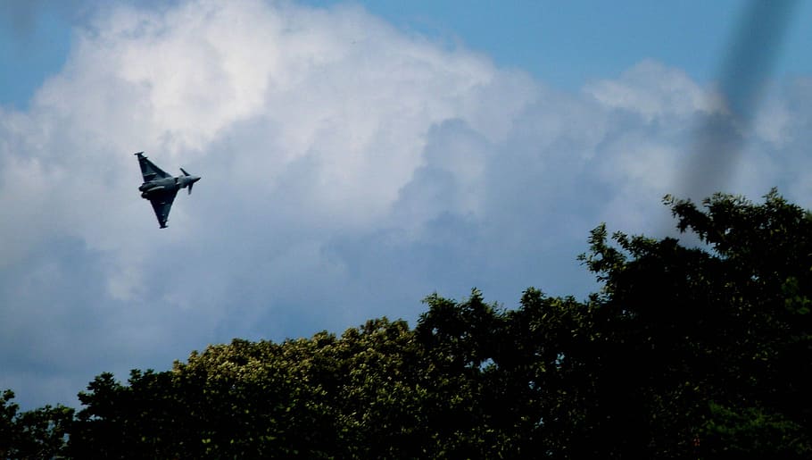 Typhoon, Plane, Jet, Air, Airplane, Sky, fly, flight, aircraft HD wallpaper