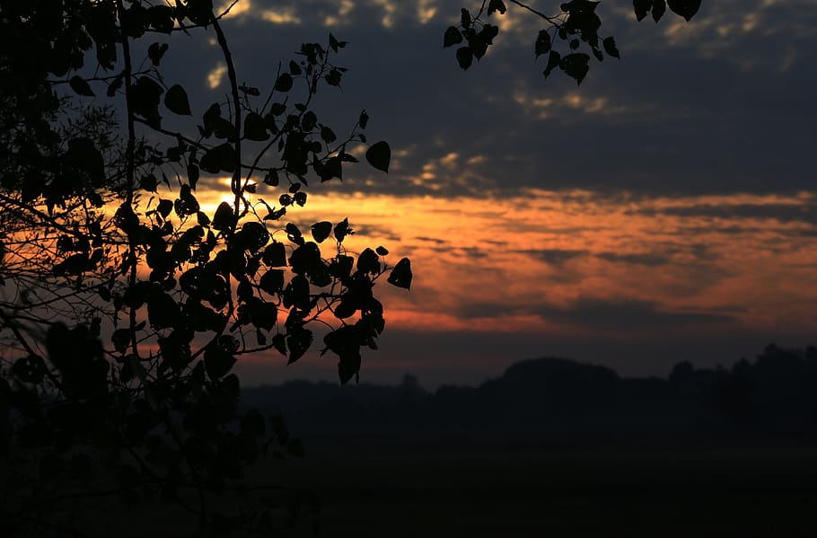 poland, clouds, sunset, sky, landscape, autumn, evening, poland village, HD wallpaper