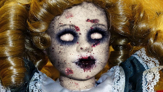 horrific doll, halloween, evil, monster, scary, horror, fear HD wallpaper