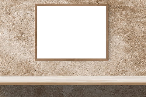 brown wooden framed cork board, mockup, wall, poster, template HD wallpaper