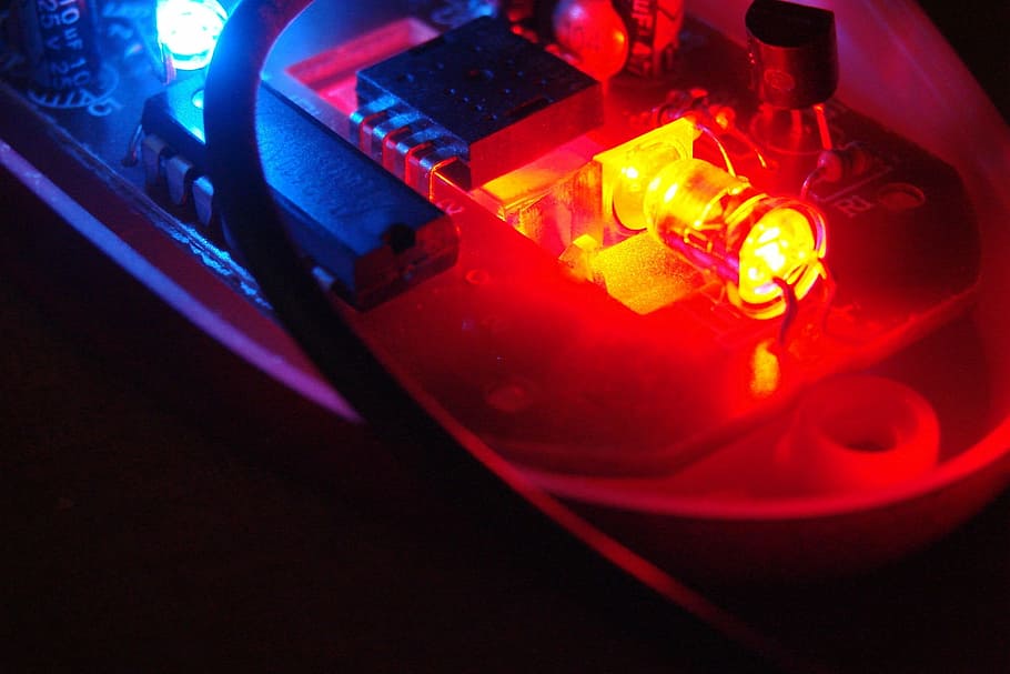 electronics, blue, red, light, led, technology, computers, led lighting HD wallpaper