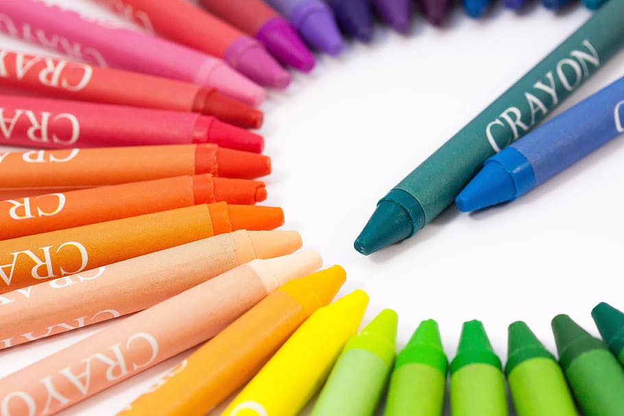 assorted-color crayons, chalk, colored pencils, colour pencils