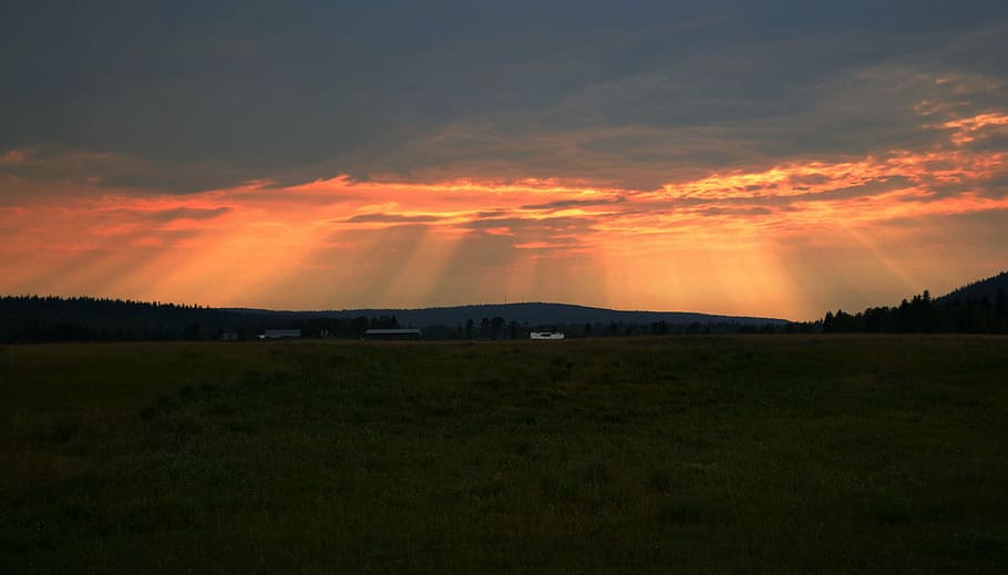 british columbia, sunset, rays, evening, orange, clouds, nature HD wallpaper