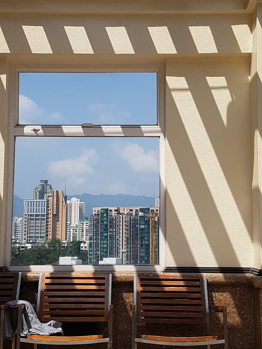 hong kong, window, shadows, architecture, built structure, city HD wallpaper