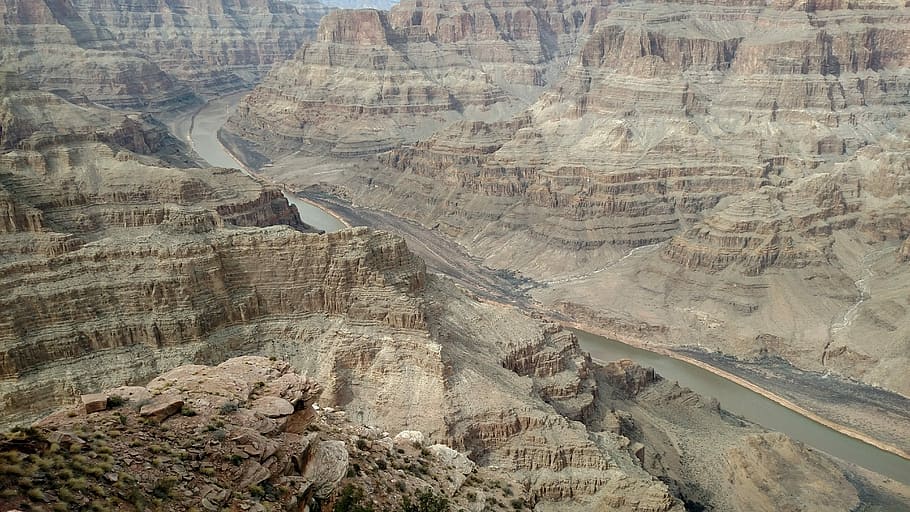Colorado River, landscape photography of brown mountain, canyon HD wallpaper