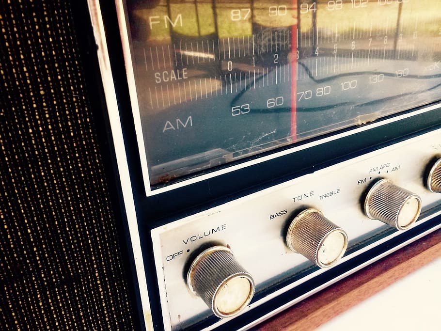 close-up photography of black and gray transistor radio, stereo HD wallpaper