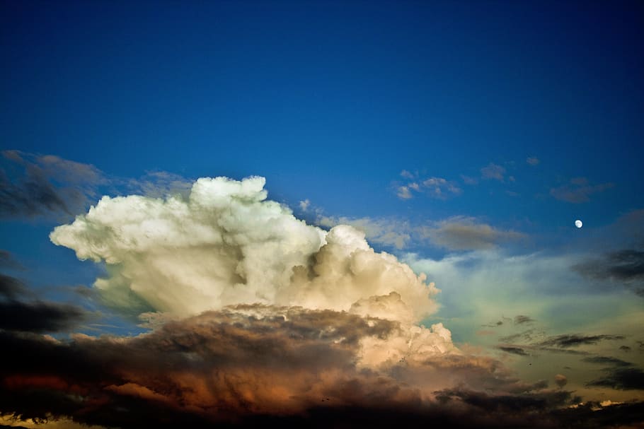 dramatic, cloud, sky, thunder, storm, approaching, massive HD wallpaper