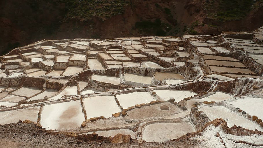 salt, pans, peru, salinas, moray, inca, archaeology, cusco City, HD wallpaper