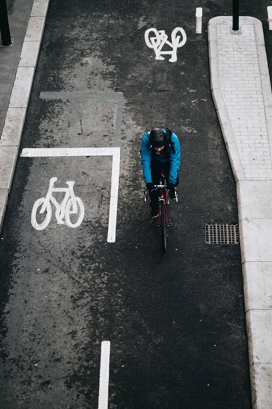 man riding bicycle, street, road, bike, lane, people, travel, HD wallpaper