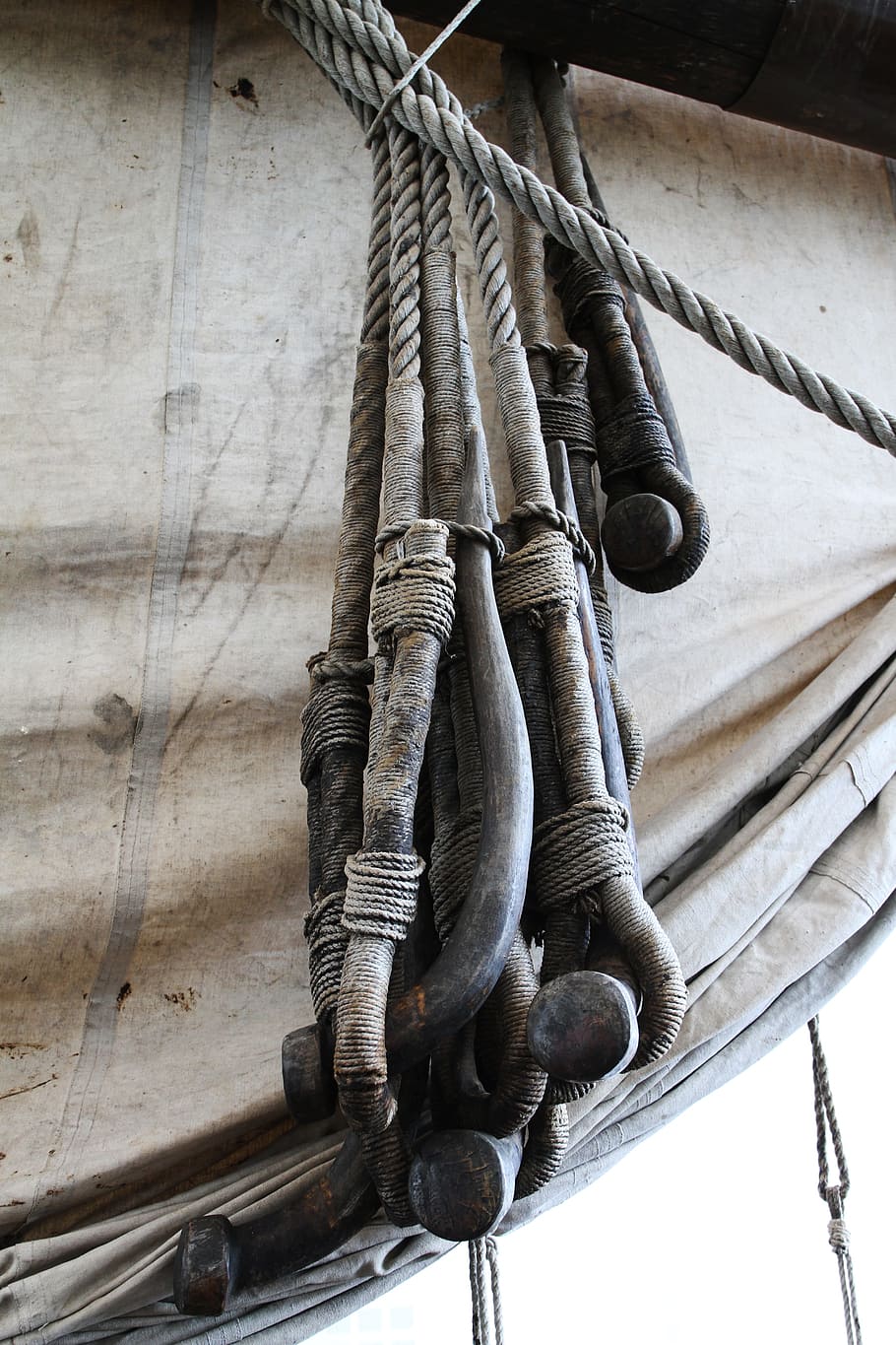 sail, ropes, knot, viking, nautical, line, yard, sculpture HD wallpaper