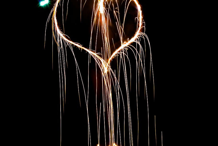 light painting, circle, motion, dark, fire, burn, night, curve HD wallpaper