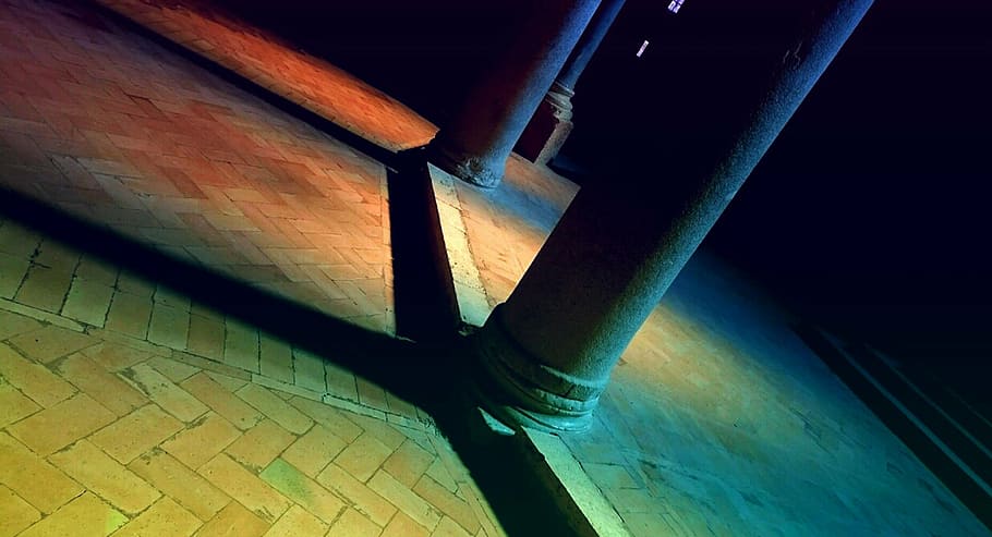 columns, glowing, temple, perugia, italy, tempio di sant'angelo HD wallpaper