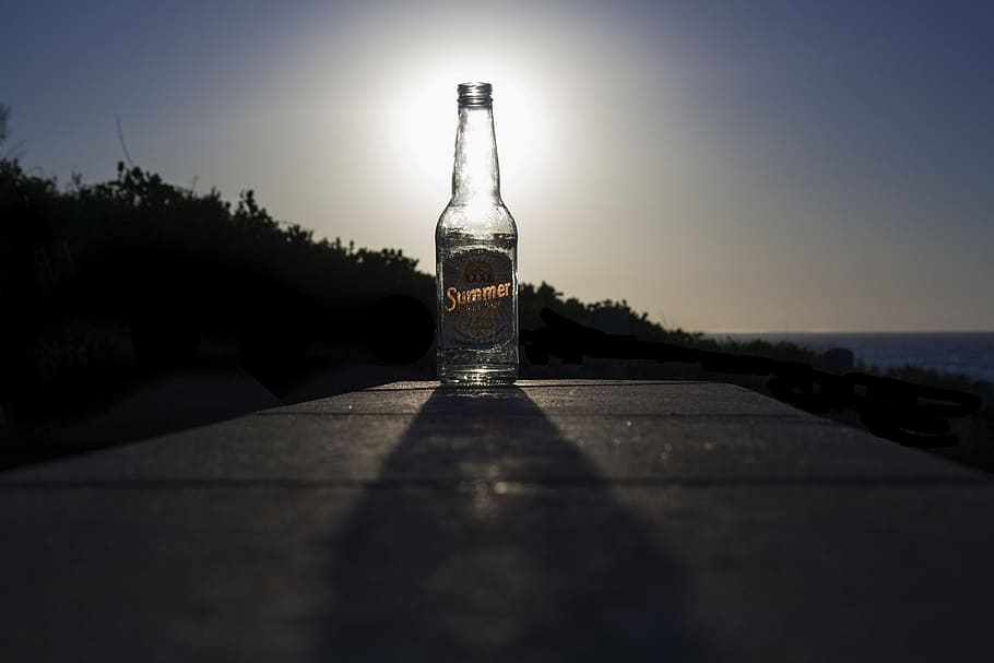Sunset, Bottle, Beer, Cottesloe, summer, no people, night, silhouette HD wallpaper