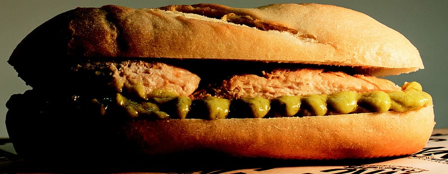 sandwich, chicken, sauce, food, bread, meal, beef, lunch, gourmet HD wallpaper