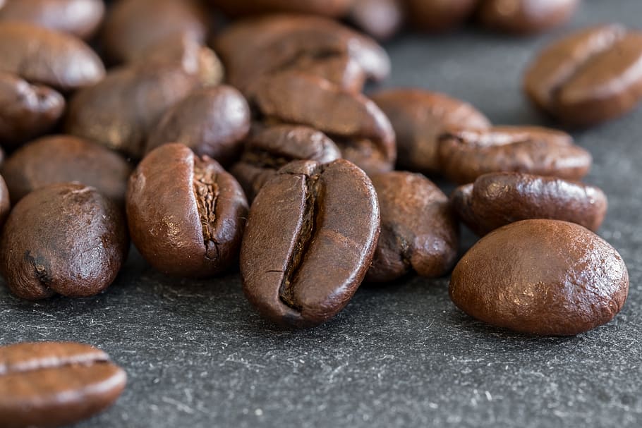 coffee beans, roasted, roasting, beverages, caffeine, close HD wallpaper