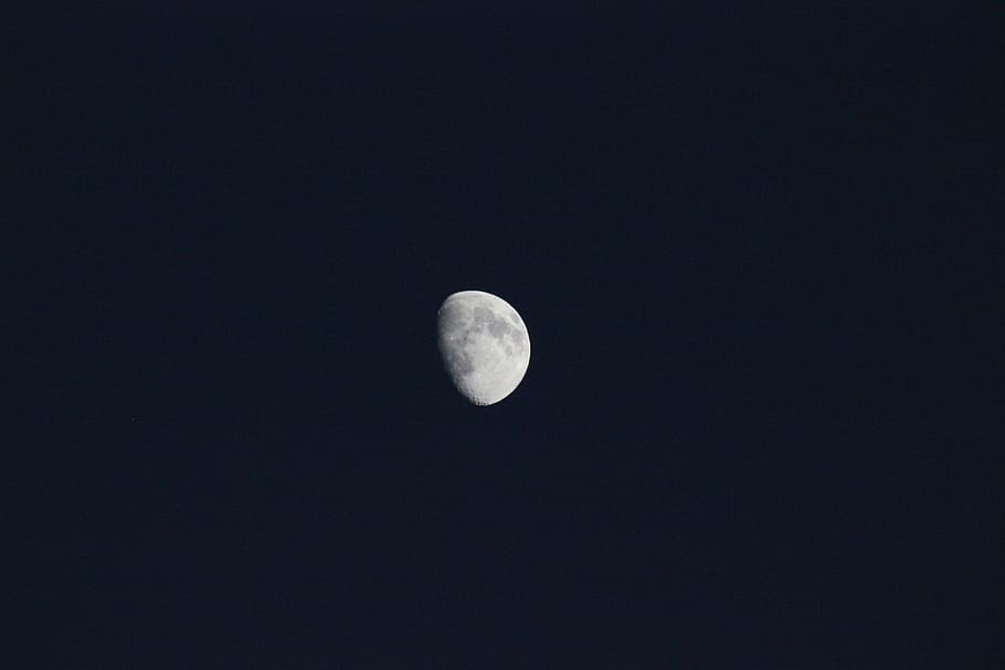 luna, night, evening, space, moon, astronomy, sky, planetary moon HD wallpaper