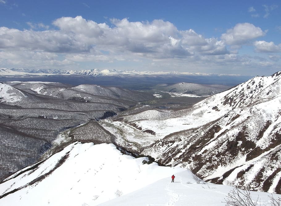 mountains, ridge, height, open space, rocks, plateau, winter HD wallpaper