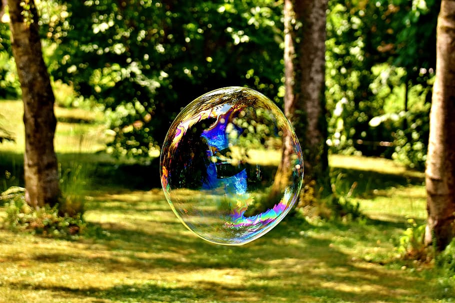 clear bubble outdoors, Soap Bubble, Huge, large, make soap bubbles HD wallpaper