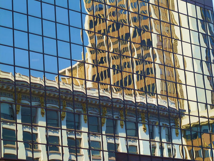 window, windows, mirrored, reflections reflection, building HD wallpaper