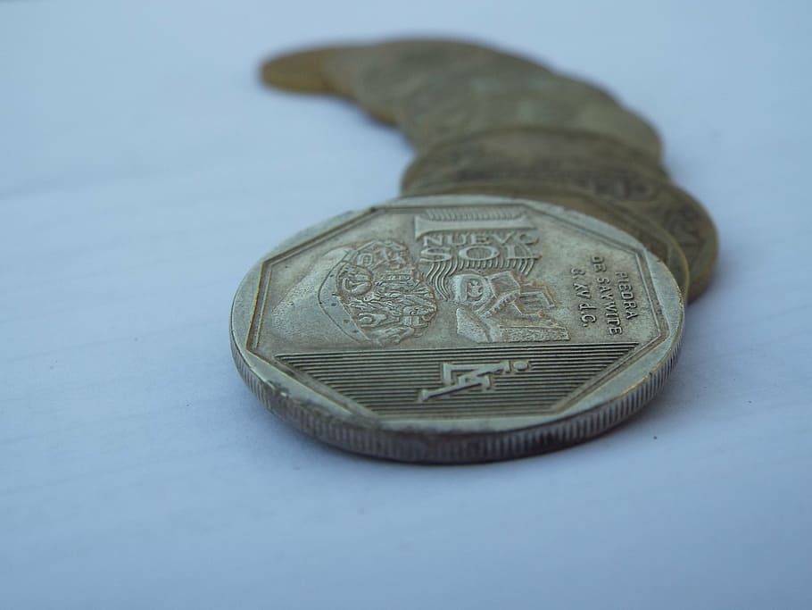 coins, row, column, finance, currency, wealth, still life, indoors HD wallpaper
