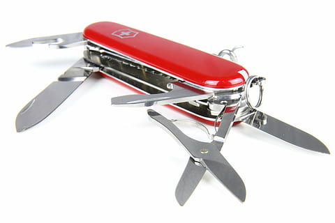 red and silver Swiss multi-tool pliers, army, blade, compact HD wallpaper