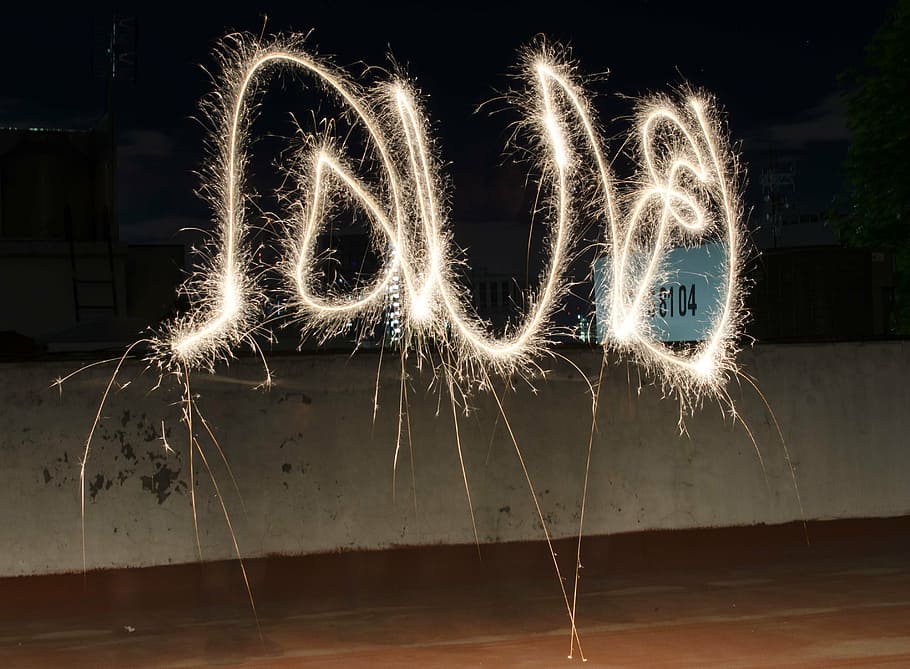lights, sparks, effect, long exposure, illuminated, motion HD wallpaper