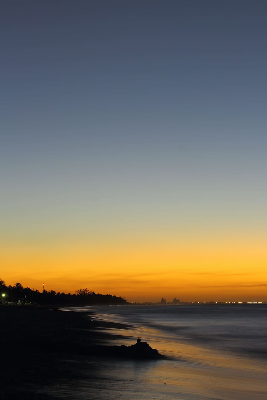 body of water under orange sunset, cuba, sky, scenics - nature HD wallpaper