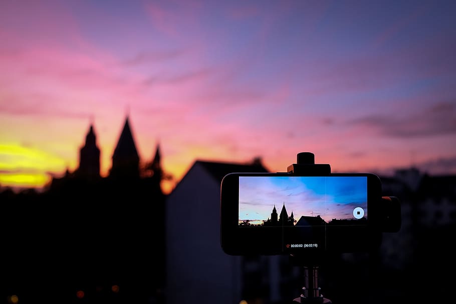 sunset, dusk, panorama, dawn, technology, sky, building exterior HD wallpaper