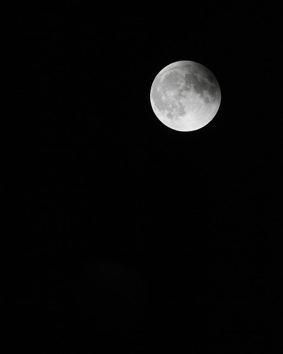 Moon, Supermoon, Night, astronomy, copy space, no people, moon surface HD wallpaper