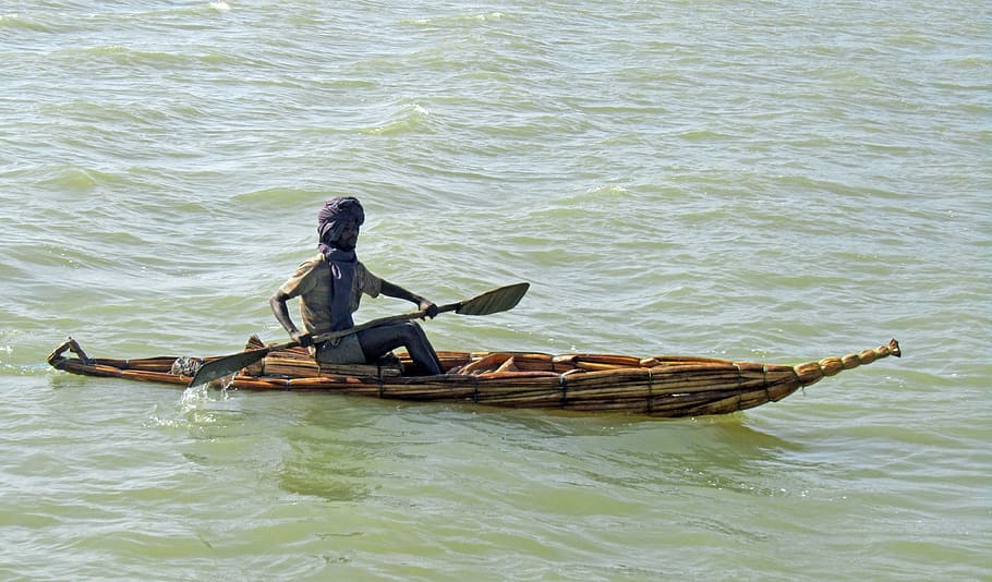 ethiopia, tana, reed boat, water, nautical vessel, mode of transportation, HD wallpaper