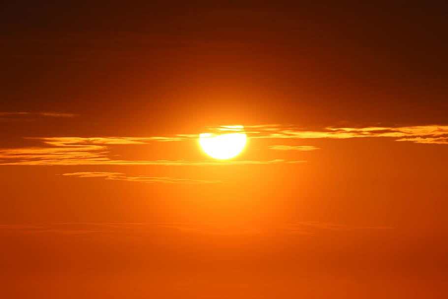 sunset, twilight, evening, sky, orange color, sunlight, beauty in nature HD wallpaper