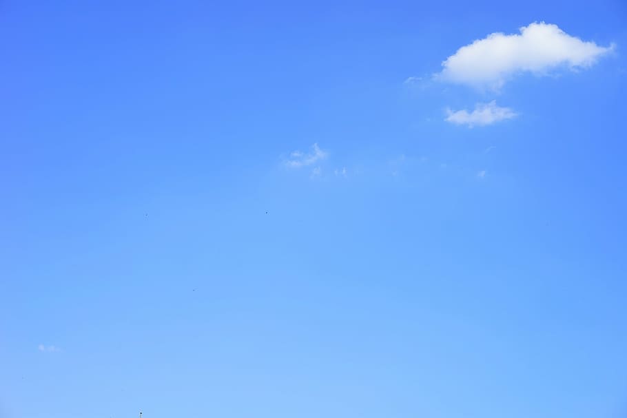 clear blue sky, clouds, cumulus, cumulus clouds, summer day, sunny, HD wallpaper