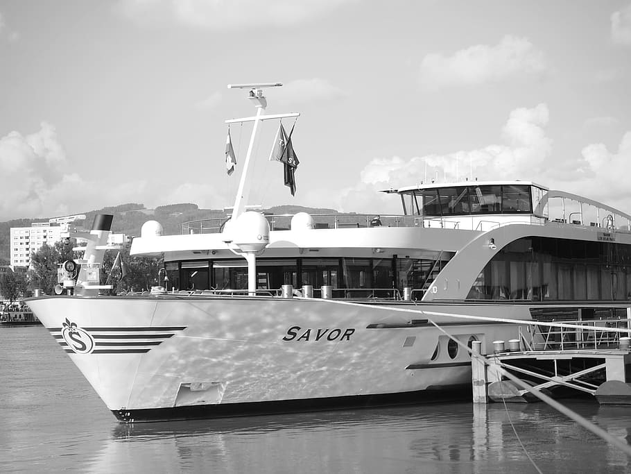 boat, river, water, ship, summer, travel, transport, sky, cruise HD wallpaper