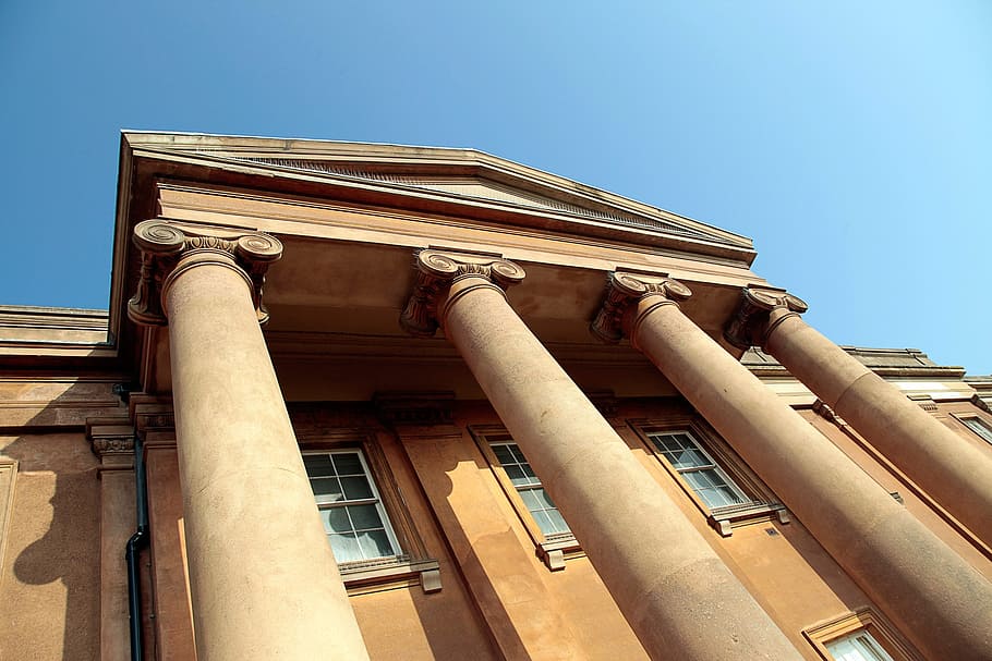 house, columns, pillars, mansion, building, home, exterior HD wallpaper