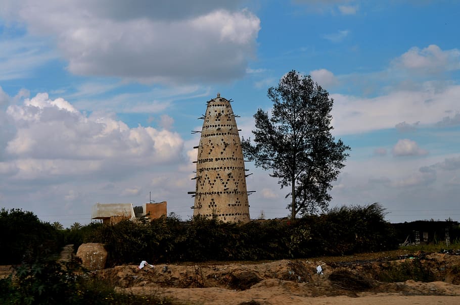 bird tower, egypt, sky, built structure, cloud - sky, architecture HD wallpaper