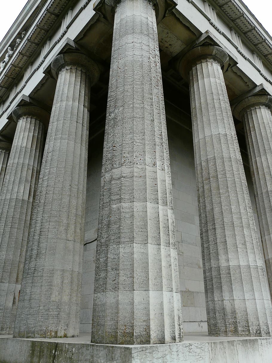 columnar, imposing, powerful, large, glory temple, limestone, HD wallpaper