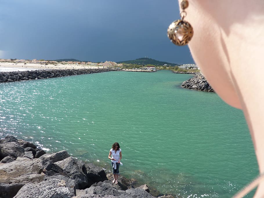 Dam, Loop, Ear, Madam, Woman, sea, beach, water, leisure activity HD wallpaper