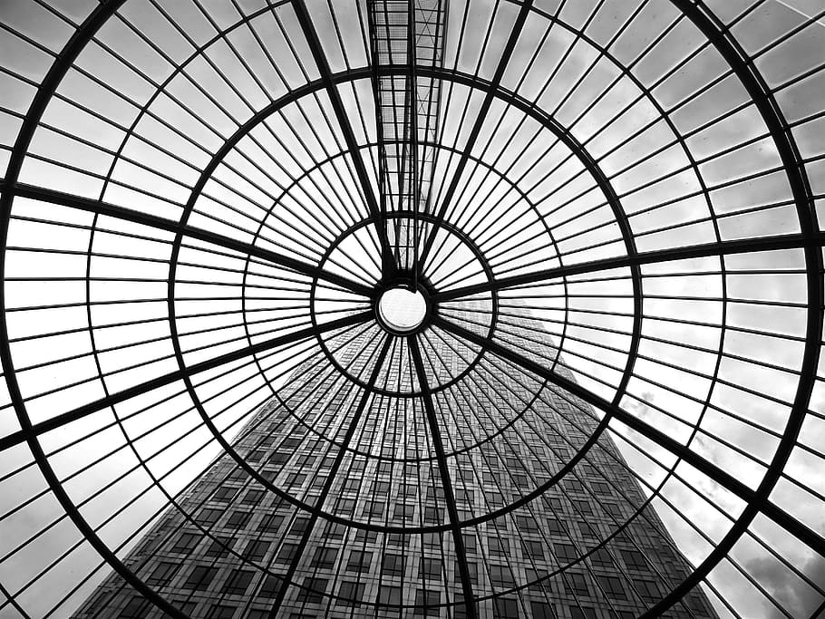 sky, clouds, building, pattern, architecture, black and white HD wallpaper