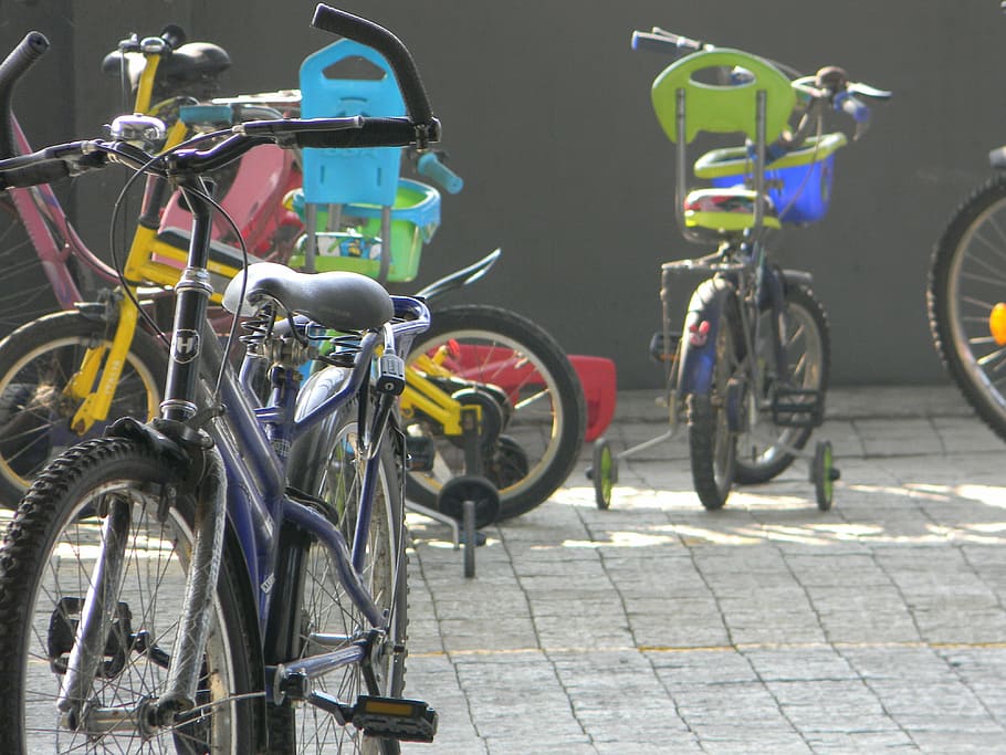 bicycle, children, bike, fun, happy, childhood, family, sport, HD wallpaper