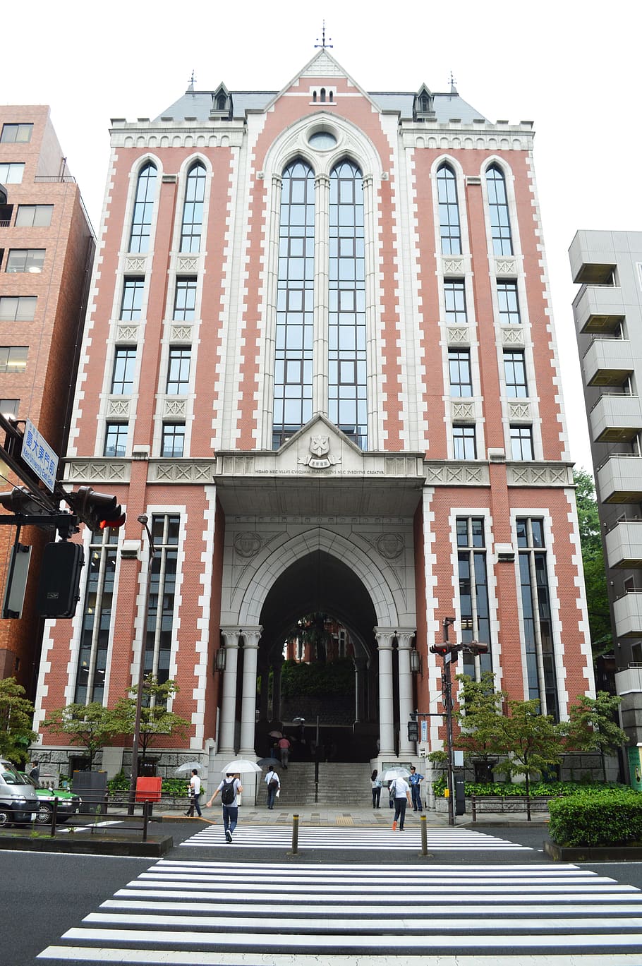 japan, university, tokyo, school, street, avenue, keio university, HD wallpaper